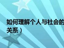 如何理解个人与社会的关系100字（如何理解个人与社会的关系）