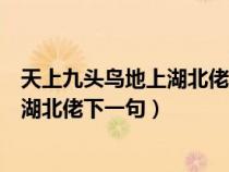 天上九头鸟地上湖北佬下一句九个湖北佬（天上九头鸟地上湖北佬下一句）