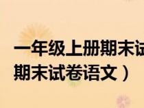 一年级上册期末试卷语文和数学（一年级上册期末试卷语文）