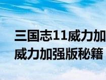 三国志11威力加强版秘籍没反应（三国志11威力加强版秘籍）