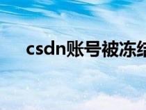 csdn账号被冻结了怎么办（csdn账号）