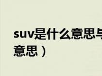 suv是什么意思与轿车有何区别（suv是什么意思）