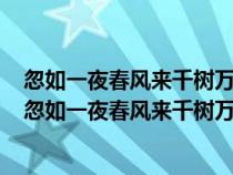 忽如一夜春风来千树万树梨花开的意思以及这样写的好处（忽如一夜春风来千树万树梨花开的意思）