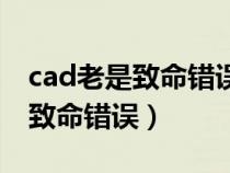 cad老是致命错误是什么原因（cad老是出现致命错误）