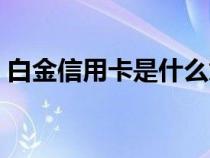 白金信用卡是什么意思（信用卡是什么意思）