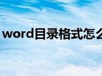 word目录格式怎么做（word目录格式模板）