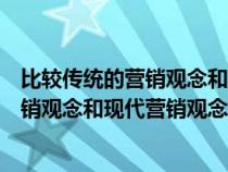 比较传统的营销观念和现代营销观念的区别（比较传统的营销观念和现代营销观念）