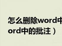 怎么删除word中的批注和修订（怎么删除word中的批注）