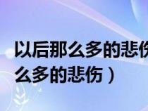 以后那么多的悲伤那么多的凄凉歌词（以后那么多的悲伤）