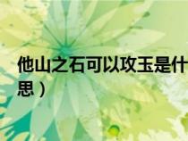 他山之石可以攻玉是什么意思（它山之石可以攻玉是什么意思）