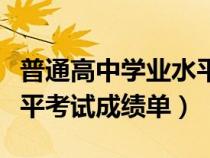 普通高中学业水平成绩查询（普通高中学业水平考试成绩单）