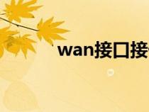 wan接口接什么线（wan接口）