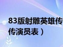 83版射雕英雄传演员表黄蓉（83版射雕英雄传演员表）