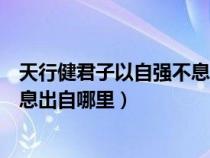 天行健君子以自强不息出自哪里出自（天行健君子以自强不息出自哪里）