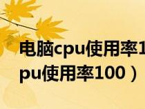 电脑cpu使用率100%怎么解决win7（电脑cpu使用率100）