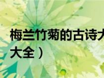 梅兰竹菊的古诗大全小学生（梅兰竹菊的古诗大全）