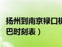 扬州到南京禄口机场大巴时刻表（禄口机场大巴时刻表）