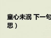 童心未泯 下一句（童心未泯下一句是什么意思）