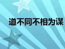 道不同不相为谋 亦各从其志也（道不同）