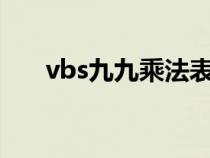 vbs九九乘法表（九九乘法表vb代码）