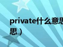 private什么意思中文翻译（private什么意思）